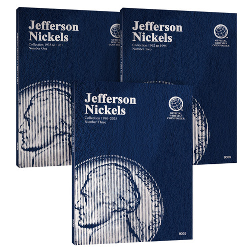 Official Whitman® Coin Folder 3-Volume Set – Jefferson Nickels Complete Collection: 1938 to Date