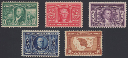 1904 1¢-10¢ Louisiana Purchase Issue, Fine Original Gum 1904 1¢-10¢ Louisiana Purchase Issue, Fine Original Gum