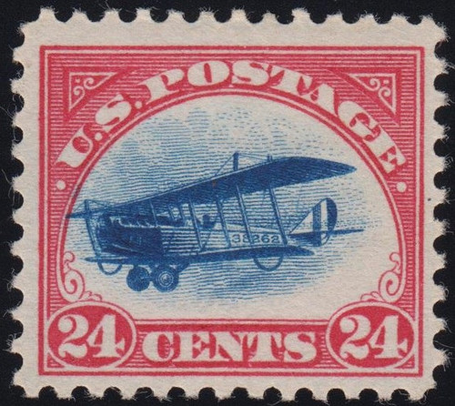 1918 24¢ Biplane Carmine Rose & Blue, Fine Original Gum 1918 24¢ Biplane Carmine Rose & Blue, Fine Original Gum