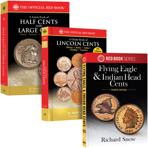 The Ultimate U.S. Cent Collecting 3-Book Set – Half Cents & Large Cents, Flying Eagle & Indian Head Cents, and Lincoln Cents (Red Book Series)