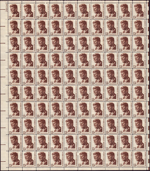 1967 13¢ John F. Kennedy Mint Sheet