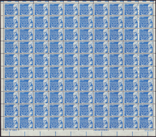 1972 7¢ Benjamin Franklin Mint Sheet