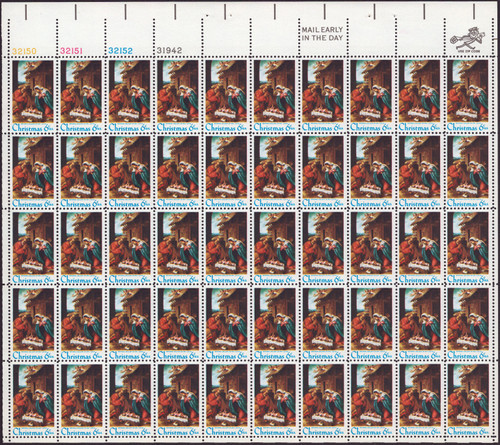 1970 6¢ Nativity Mint Sheet