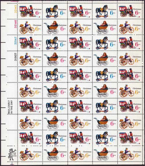 1970 6¢ Christmas Toys Mint Sheet