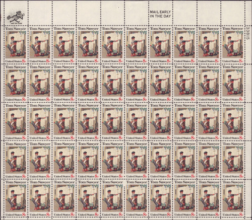 1972 8¢ Tom Sawyer - American Folklore Mint Sheet