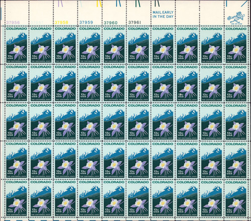 1977 13¢ Colorado Statehood Mint Sheet