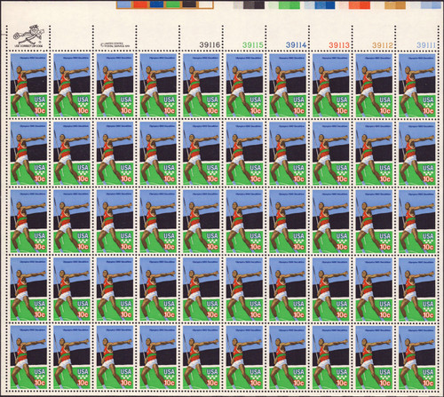 1979 10¢ Summer Olympics - Javelin Thrower Mint Sheet