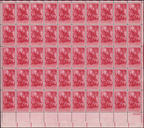 1956 3¢ Benjamin Franklin Mint Sheet