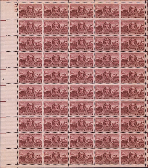 1950 3¢ Honoring Railroad Engineers Mint Sheet