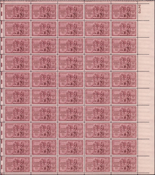 1953 3¢ Louisiana Purchase Sesquicentennial Mint Sheet