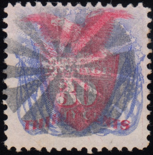 1869 30¢ Eagle & Shield Pictorial, FVF Used Fancy Cancel, Certificate