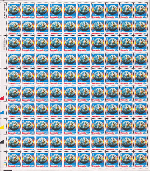 1988 (25¢) "E" Earth Mint Sheet