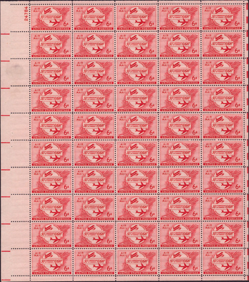 1953 6¢ Air Post - Powered Flight Mint Sheet