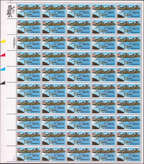 1985 44¢ Air Post - Transpacific Airmail Anniversary Mint Sheet