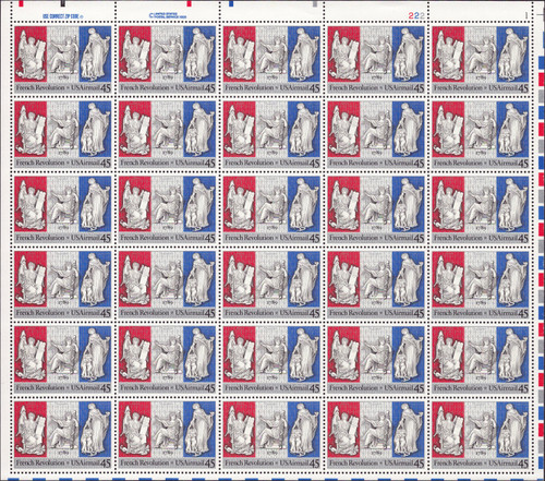 1989 45¢ Air Post - French Revolution Mint Sheet
