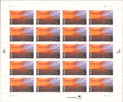 2000 60¢ Air Post - Scenic American Landscapes (Grand Canyon) Mint Sheet