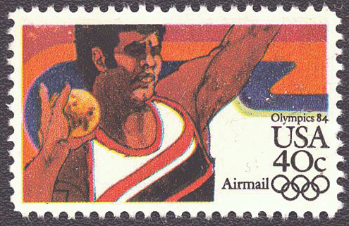 1983 40¢ Air Post - Summer Olympics (Shot Put) Mint Single