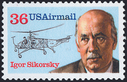 1988 36¢ Air Post - Igor Sikorsky Mint Single