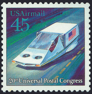 1989 45¢ Air Post - Futuristic Mail Delivery (Air Suspended Hover) Mint Single
