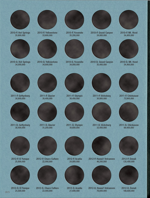 Official Whitman® Deluxe Edition Coin Folder - U.S. National Park Quarters Collection: 2010-2021 (P & D Mints)