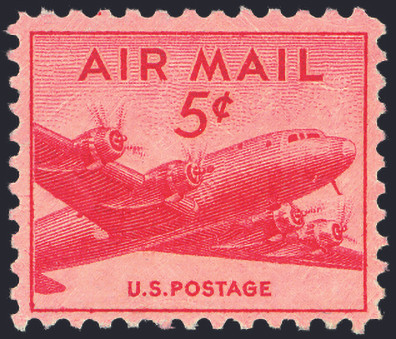 1947 5¢ Air Post - DC-4 Skymaster Mint Single