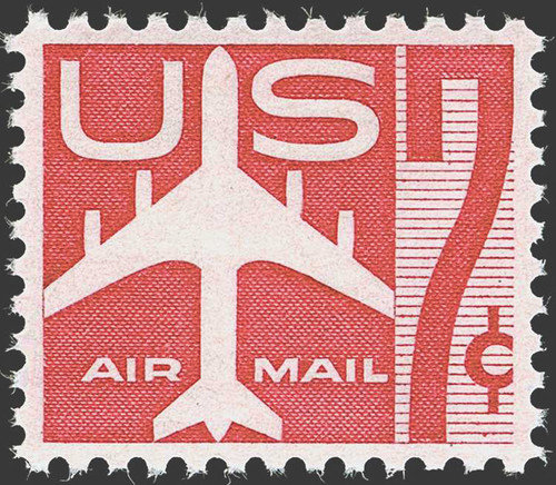 1960 7¢ Air Post - Jet Airliner Silhouette Mint Single