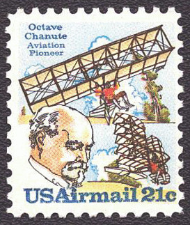 1979 21¢ Air Post - Aviation Pioneers: Octave Chanute & 2 Planes Mint Single