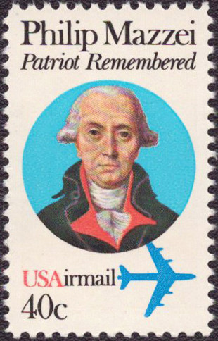 1980 40¢ Air Post - Philip Mazzei (Perf. 10½ x 11¼) Mint Single