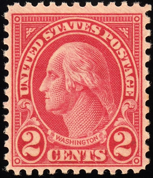 1928 2¢ Carmine, Type II, Fine Never Hinged
