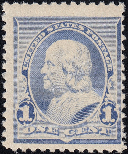 1890 1¢ Franklin - Dull Blue, Mint Never Hinged