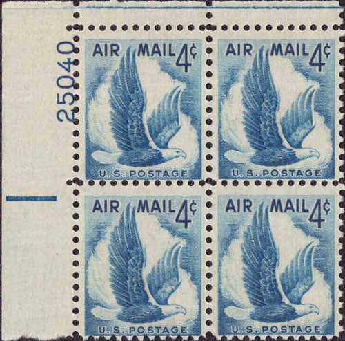 1954 4¢ Air Post - Eagle Mint Plate Block