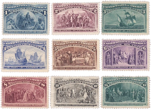 1893 1¢-15¢ Columbian Sampler - Mint Original Gum Short Set, US #230-238