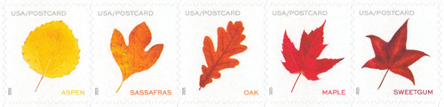 2025 (56¢) Vibrant Leaves (Die Cut 11¼ x 11) Mint Se-tenant Strip of 5