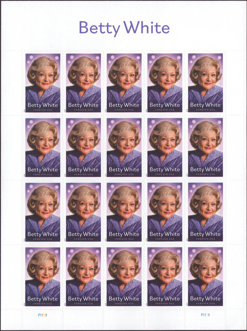 2025 (73¢) Betty White, Actress - Mint Sheet of 20