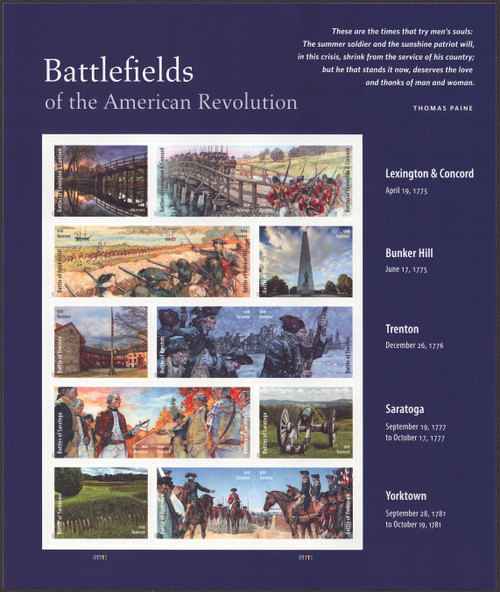 2025 (73¢) Battlefields of the American Revolution Mint Sheet of 15