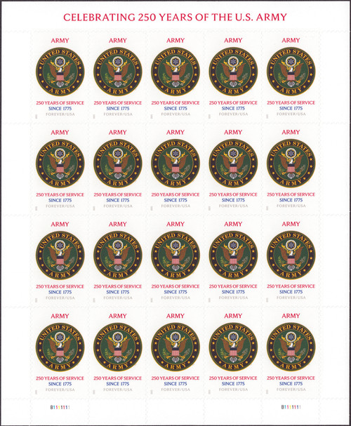 2025 (73¢) 250th Anniversary of the U.S. Army Mint Sheet of 20