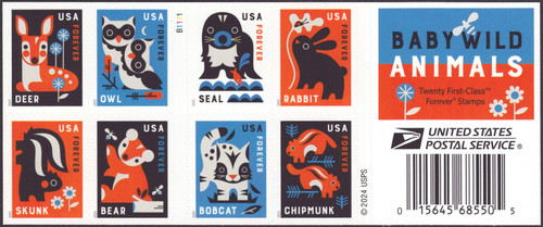 2025 (73¢) Baby Wild Animals Mint Booklet of 20