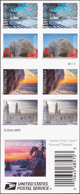 2025 (78¢) Winter Landscapes Double-Sided Booklet of 20