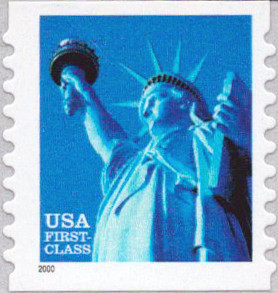 2000 (34¢) Statue of Liberty (Die Cut 10 Vert) Self-Adhesive Mint Coil Single