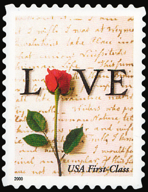 2001 (34¢) LOVE - Die Cut 11¾ Self-Adhesive Mint Booklet Single