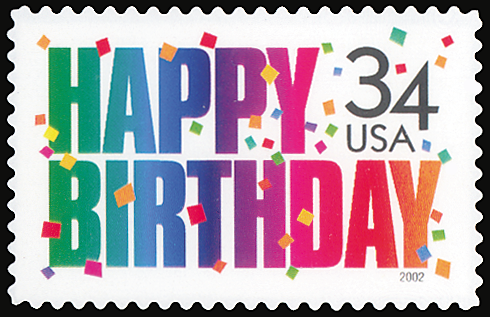 2002 34¢ Happy Birthday Self-Adhesive Mint Single