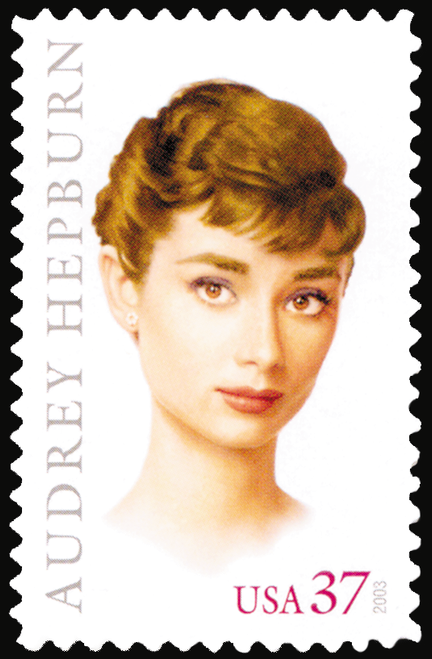 2003 37¢ Legends of Hollywood - Audrey Hepburn Self-Adhesive Mint Single