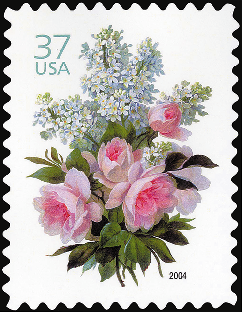 2004 37¢ White Lilacs & Pink Roses Self-Adhesive Mint Booklet Single