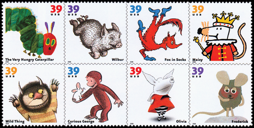 2006 39¢ Children's Book Animals Self-Adhesive Mint Block of 8