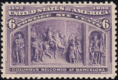 1893 6¢ Columbian  - FVF Mint Never Hinged, Certificate, US #235
