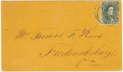 Confederate States #1, Fine Used on Cover - Blue NORFOLK, VA Cancel