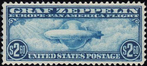 1930 $2.60 Blue Graf Zeppelin, Certified - Grade VF-XF 85 Never Hinged