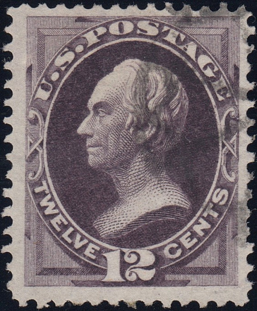 1873 12¢ Henry Clay - Black Violet, VF Used, Certificate, US #162