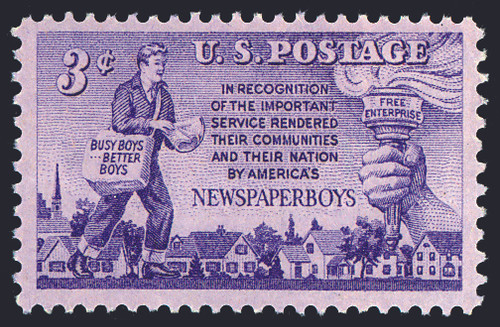 1952 3¢ Newspaper Boys Mint Single