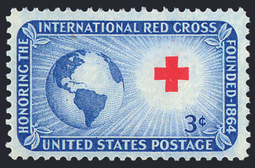 1952 3¢ Red Cross Mint Single